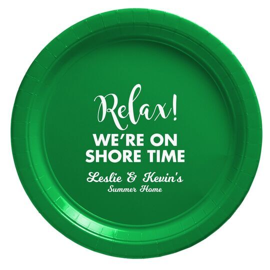 Relax We're On Shore Time Paper Plates